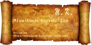 Miselbach Kornélia névjegykártya